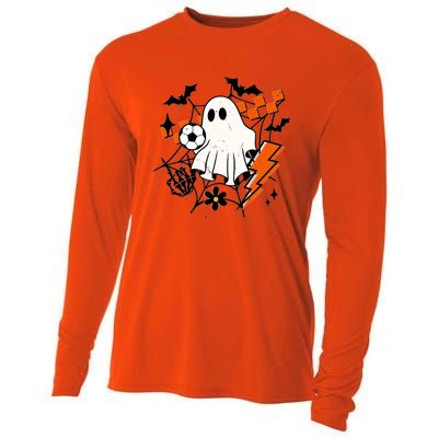 Halloween Ghost Football Football Coach Halloween Funny Gift Cooling Performance Long Sleeve Crew