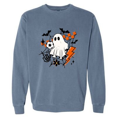 Halloween Ghost Football Football Coach Halloween Funny Gift Garment-Dyed Sweatshirt