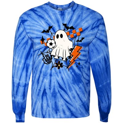 Halloween Ghost Football Football Coach Halloween Funny Gift Tie-Dye Long Sleeve Shirt