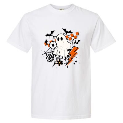 Halloween Ghost Football Football Coach Halloween Funny Gift Garment-Dyed Heavyweight T-Shirt