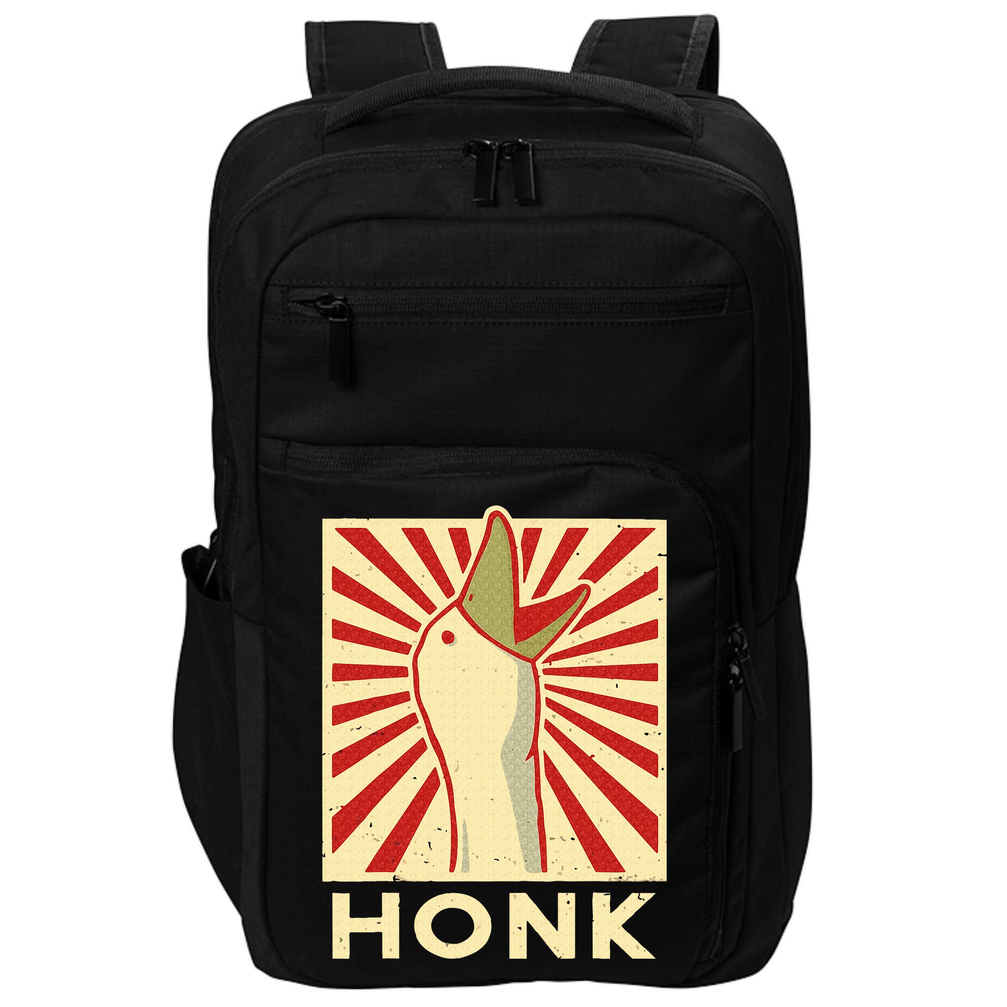 Honk goose  Funny Duck chicken meme Idea  Impact Tech Backpack