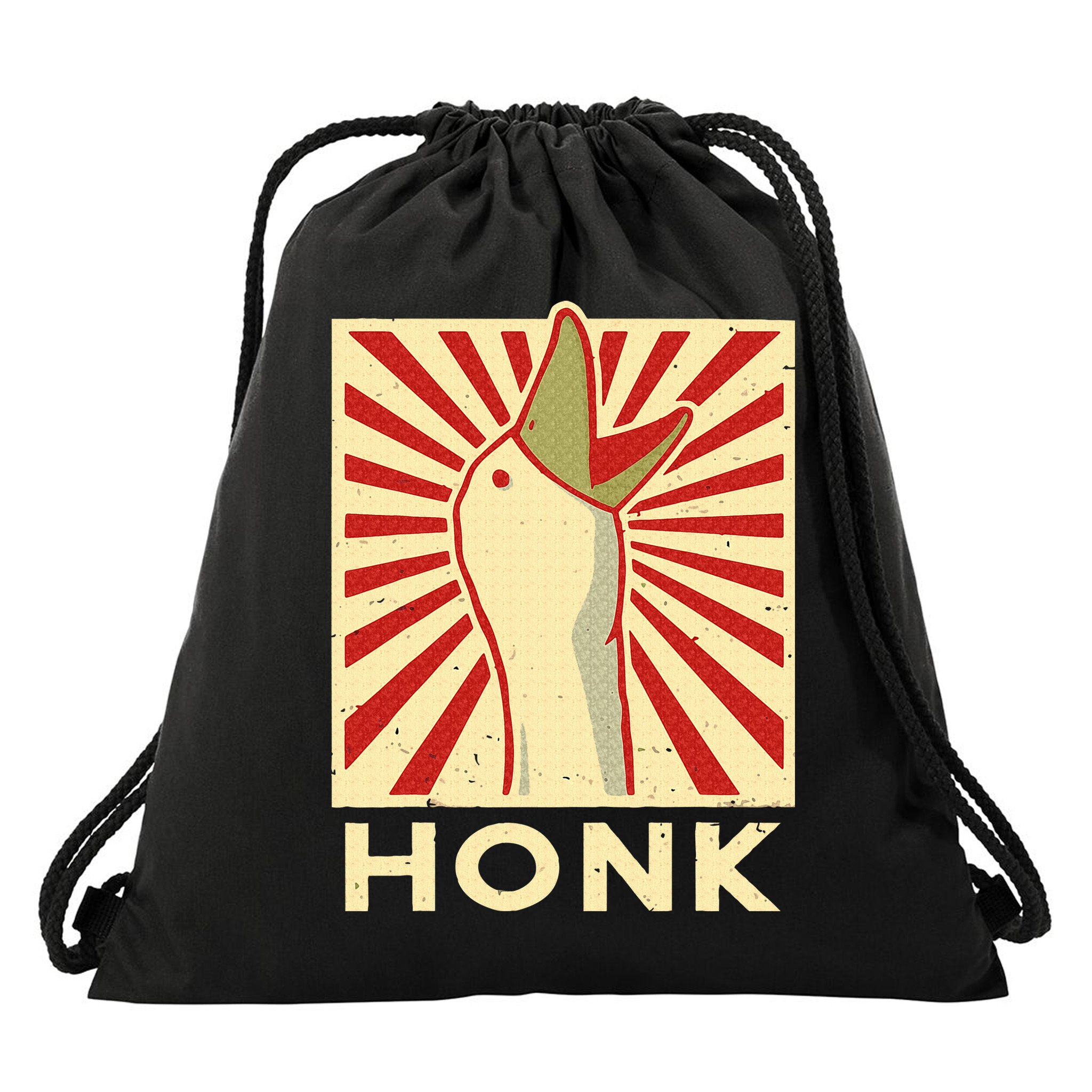 Honk goose  Funny Duck chicken meme Idea  Drawstring Bag