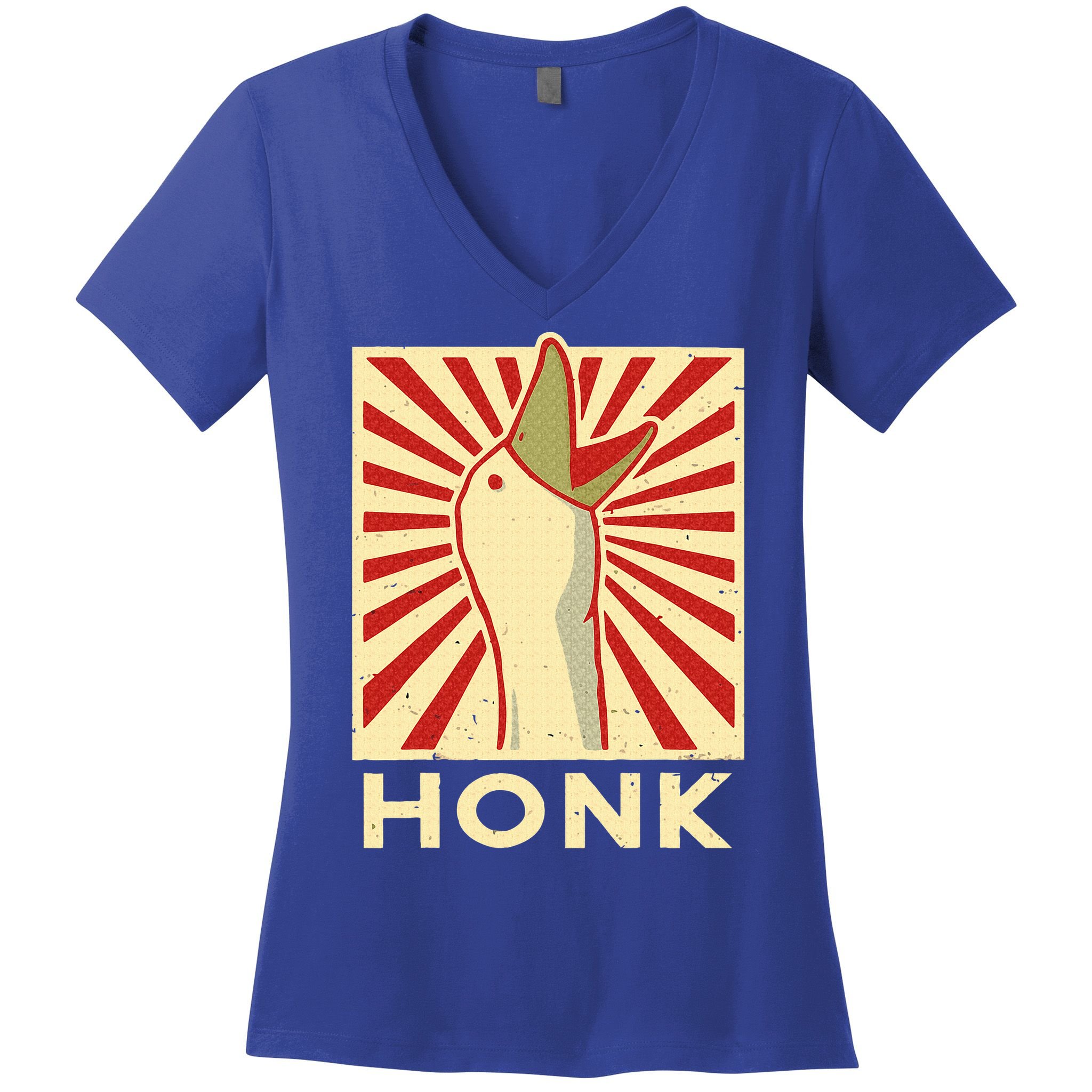 Honk goose  Funny Duck chicken meme Idea  Women's V-Neck T-Shirt