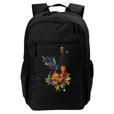 Hummingbird Guitar Floral Musician Nature Lover Bird Backpack