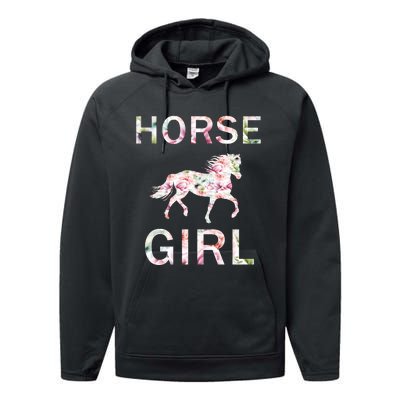 Horse Girl Floral Performance Fleece Hoodie