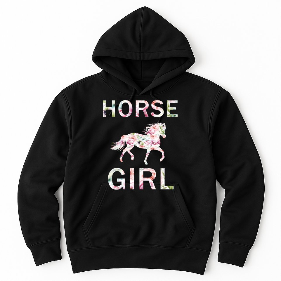 Horse Girl Floral Hoodie