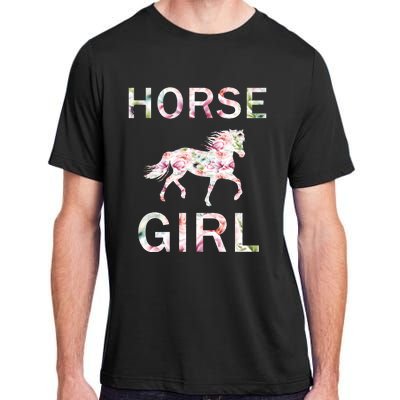 Horse Girl Floral Adult ChromaSoft Performance T-Shirt