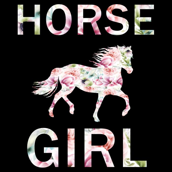 Horse Girl Floral Flat Bill Trucker Hat