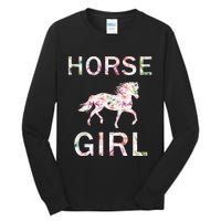 Horse Girl Floral Tall Long Sleeve T-Shirt