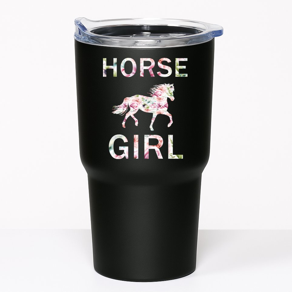 Horse Girl Floral Tumbler