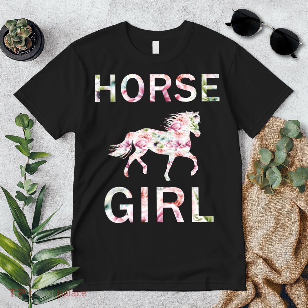 Horse Girl Floral Premium T-Shirt