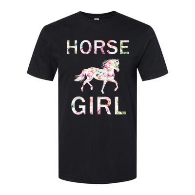 Horse Girl Floral Softstyle CVC T-Shirt