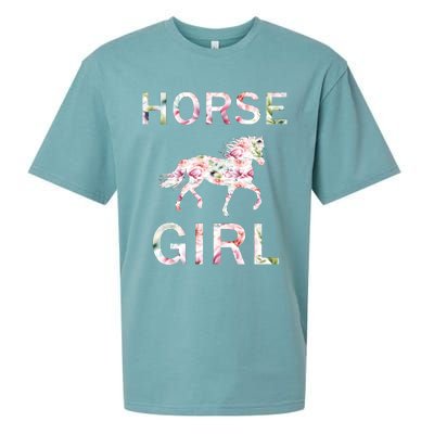 Horse Girl Floral Sueded Cloud Jersey T-Shirt