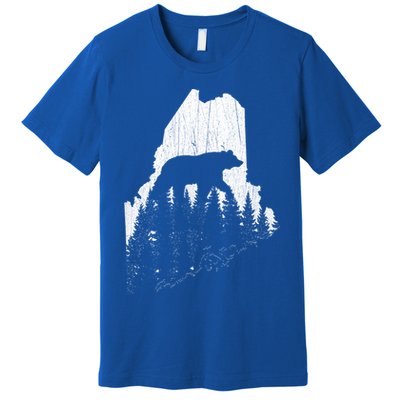 Hunting Gift For Maine Bear Pine Forest Outdoors Gift Premium T-Shirt