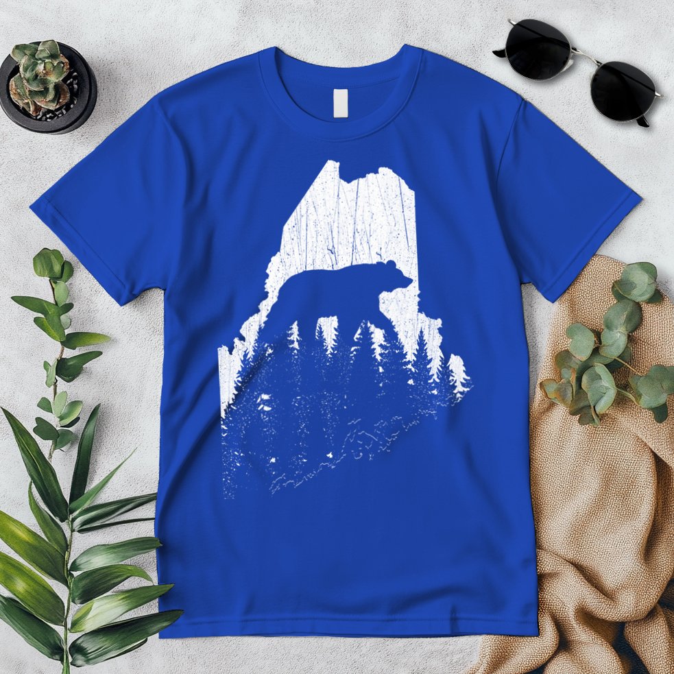 Hunting Gift For Maine Bear Pine Forest Outdoors Gift Premium T-Shirt