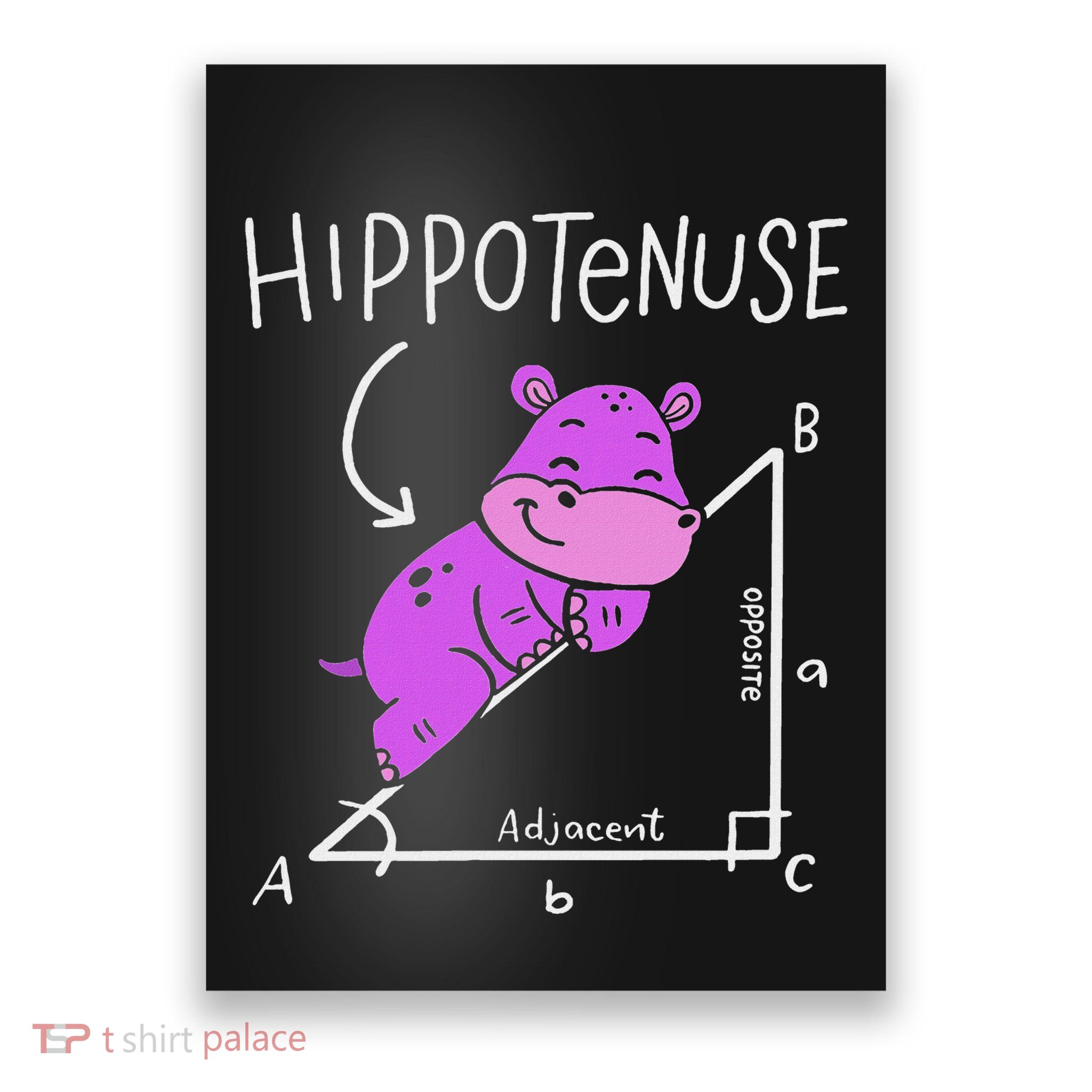 Hippopotamus Geometry Funny Math Lover Hypotenuse Poster