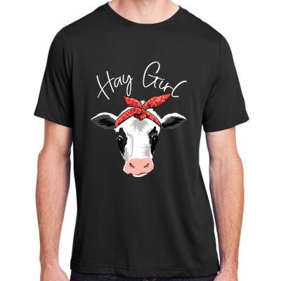 Hay Girl Farmer Funny Cattle Cow Farm Lovers Gift Women Kids Adult ChromaSoft Performance T-Shirt