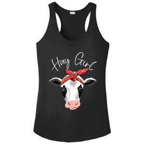 Hay Girl Farmer Funny Cattle Cow Farm Lovers Gift Women Kids Ladies PosiCharge Competitor Racerback Tank