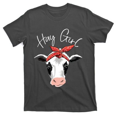 Hay Girl Farmer Funny Cattle Cow Farm Lovers Gift Women Kids T-Shirt