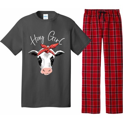 Hay Girl Farmer Funny Cattle Cow Farm Lovers Gift Women Kids Pajama Set