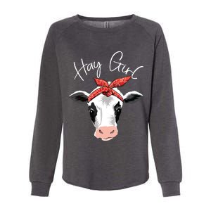 Hay Girl Farmer Funny Cattle Cow Farm Lovers Gift Women Kids Womens California Wash Sweatshirt