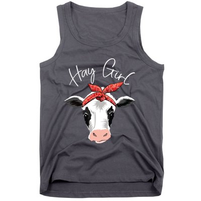 Hay Girl Farmer Funny Cattle Cow Farm Lovers Gift Women Kids Tank Top