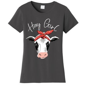 Hay Girl Farmer Funny Cattle Cow Farm Lovers Gift Women Kids Women's T-Shirt