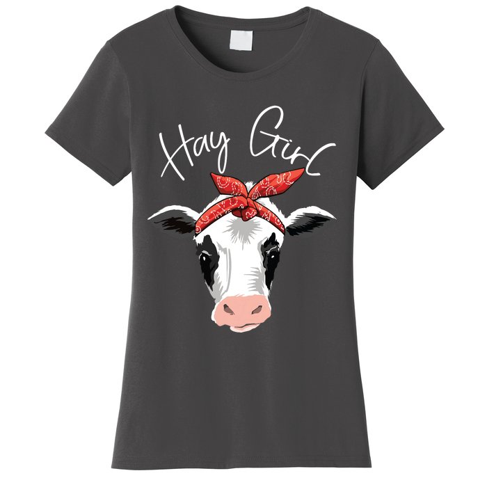 Hay Girl Farmer Funny Cattle Cow Farm Lovers Gift Women Kids Women's T-Shirt