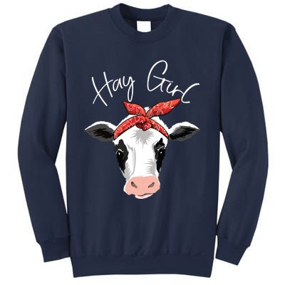 Hay Girl Farmer Funny Cattle Cow Farm Lovers Gift Women Kids Sweatshirt