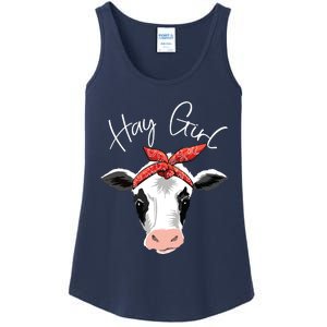 Hay Girl Farmer Funny Cattle Cow Farm Lovers Gift Women Kids Ladies Essential Tank