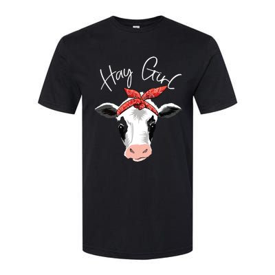 Hay Girl Farmer Funny Cattle Cow Farm Lovers Gift Women Kids Softstyle® CVC T-Shirt