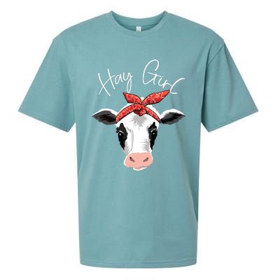 Hay Girl Farmer Funny Cattle Cow Farm Lovers Gift Women Kids Sueded Cloud Jersey T-Shirt