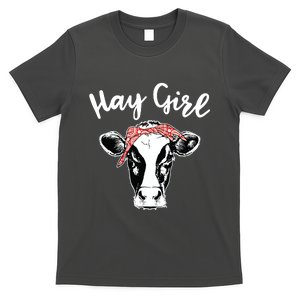 Hay Girl Farmer Gift Cattle Cow Lovers T-Shirt