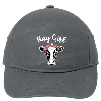 Hay Girl Farmer Gift Cattle Cow Lovers 7-Panel Snapback Hat