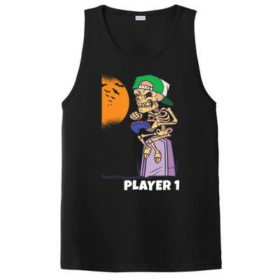 Halloween Gamer Funny Skeleton Player 1 Video Games Party Gift PosiCharge Competitor Tank