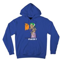 Halloween Gamer Funny Skeleton Player 1 Video Games Party Gift Hoodie