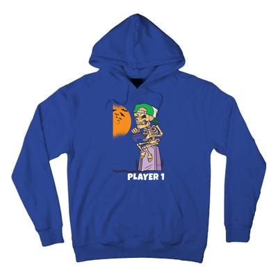 Halloween Gamer Funny Skeleton Player 1 Video Games Party Gift Tall Hoodie