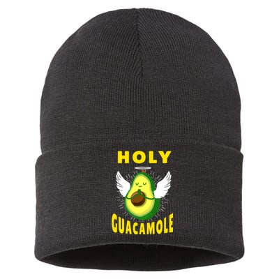 Holy Guacamole For New Avocado Lover Sustainable Knit Beanie