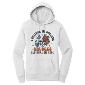 Holding Grudges Floral Skull Women's Pullover Hoodie