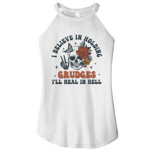 Holding Grudges Floral Skull Women's Perfect Tri Rocker Tank