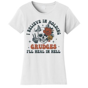 Holding Grudges Floral Skull Women's T-Shirt