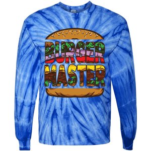 Hamburger Gift Fathers Day Burger Backyard Cookout Gift Tie-Dye Long Sleeve Shirt