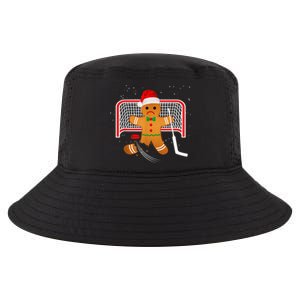 Hockey Goalie Funny Christmas Gingerbread Man Goalie Shirt Cool Comfort Performance Bucket Hat