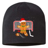 Hockey Goalie Funny Christmas Gingerbread Man Goalie Shirt Sustainable Beanie