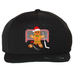 Hockey Goalie Funny Christmas Gingerbread Man Goalie Shirt Wool Snapback Cap