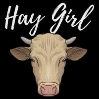 Hay Girl Funny Cow Lover Famer Cattle Ranch Farming Cooling Performance Crew T-Shirt