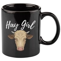 Hay Girl Funny Cow Lover Famer Cattle Ranch Farming 11oz C Handle Ceramic Mug