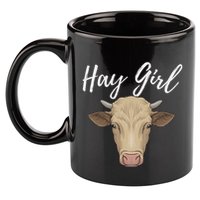 Hay Girl Funny Cow Lover Famer Cattle Ranch Farming 11oz C Handle Ceramic Mug