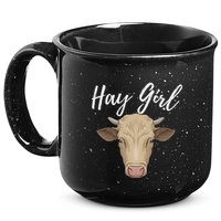 Hay Girl Funny Cow Lover Famer Cattle Ranch Farming 15oz Campfire Ceramic Mug