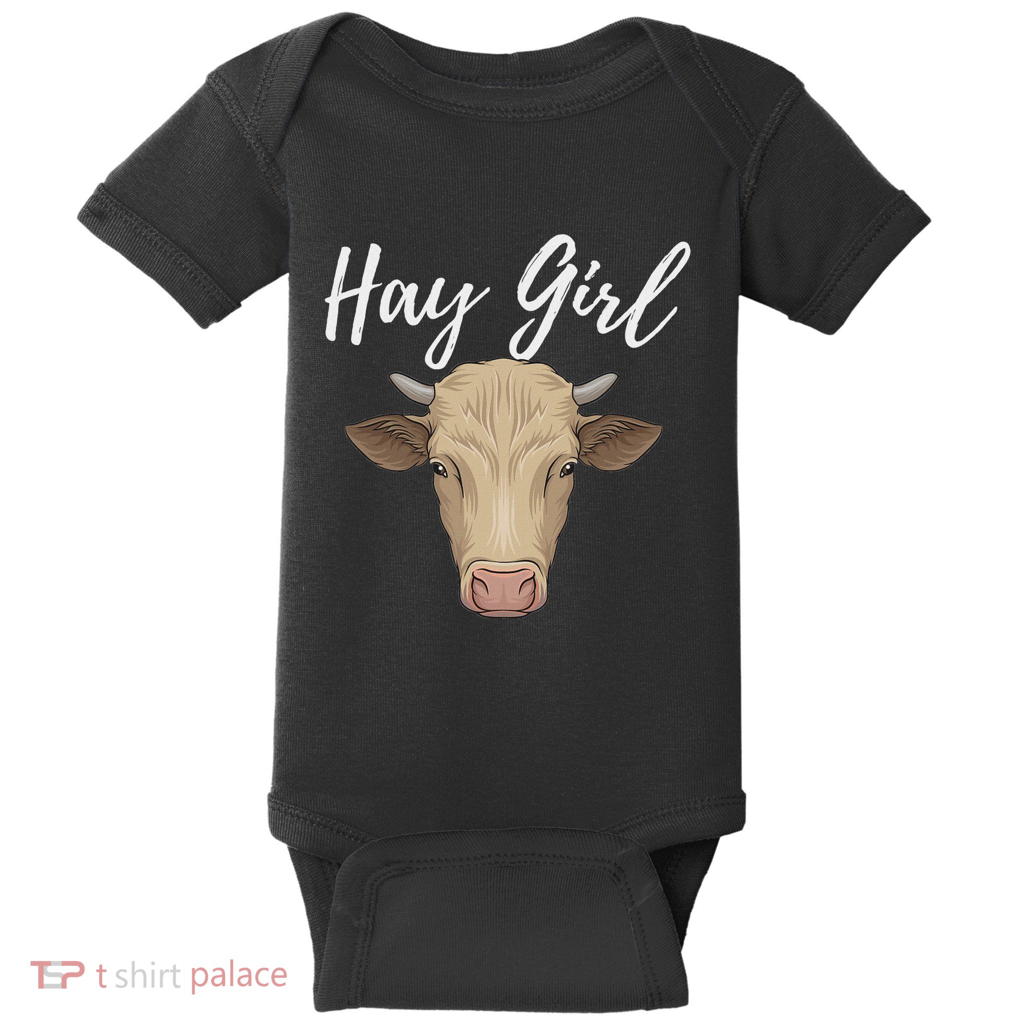 Hay Girl Funny Cow Lover Famer Cattle Ranch Farming Baby Bodysuit
